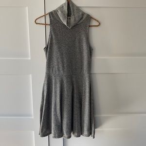 Gray Cowl Neck Sleeveless Dress